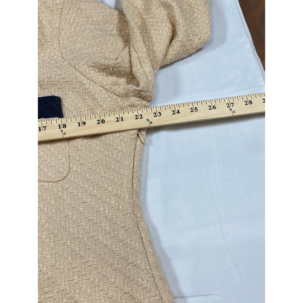 Spartina Maggie Tweed Button Front Mini Dress Tan Navy Kentucky Derby XL - Picture 13 of 15